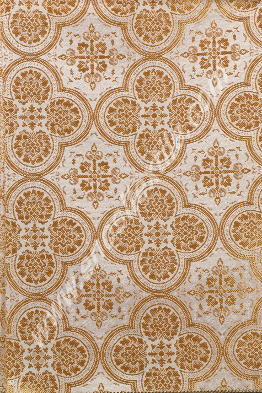 KL-013 White-Gold Brocade Fabrics